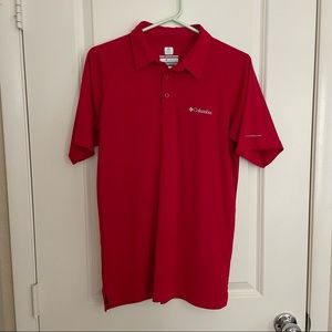 Mens Red Columbia Polo